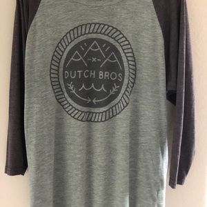 3/4 Comfy Mountain and Ocean Dutch Bros. T-shirt